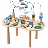 Thumbnail for WoodMaze – Ludique et éducatif – Table d'activités en bois avec labyrinthe à perles