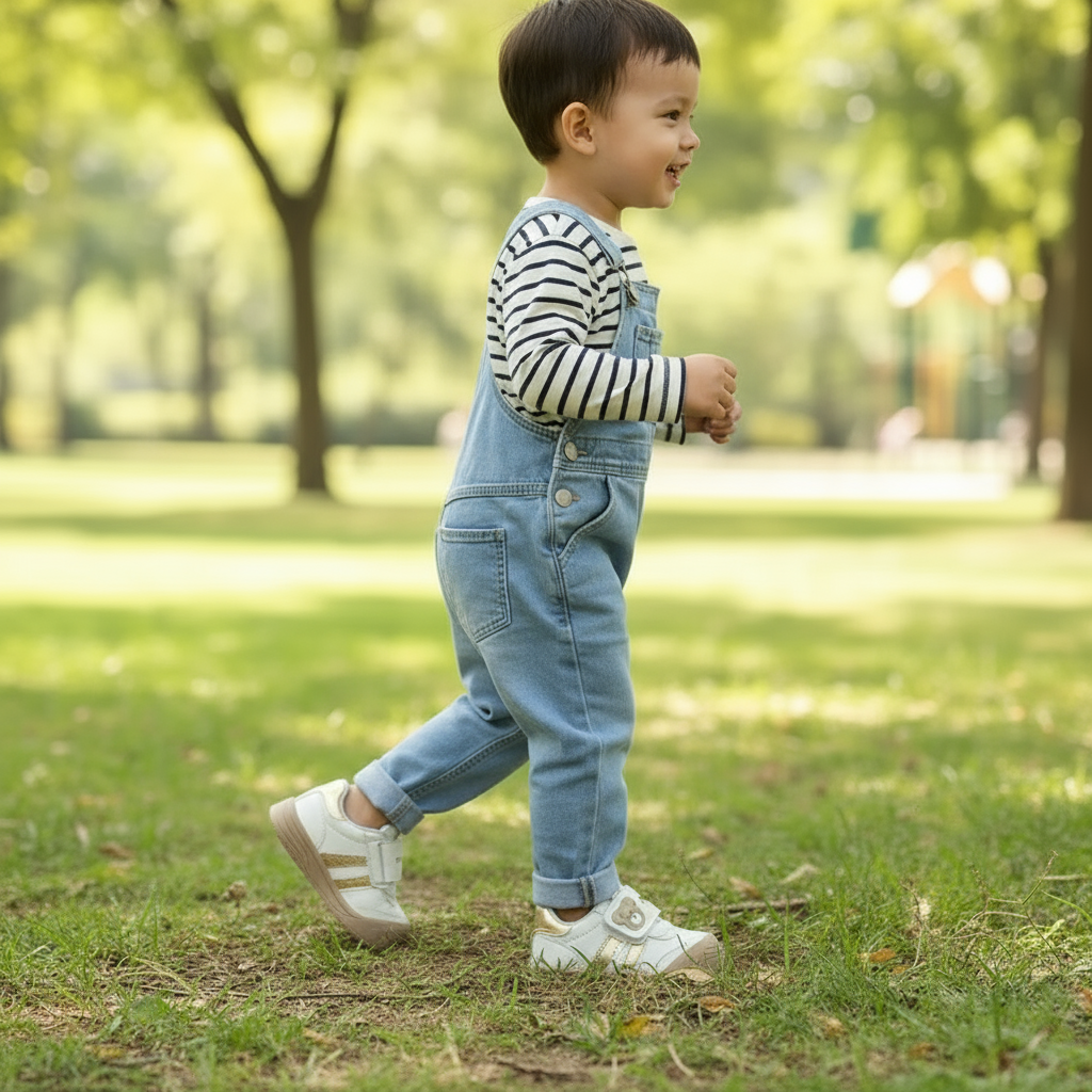 KinderMove – Solides et souples – Baskets à scratch avec motif oursons