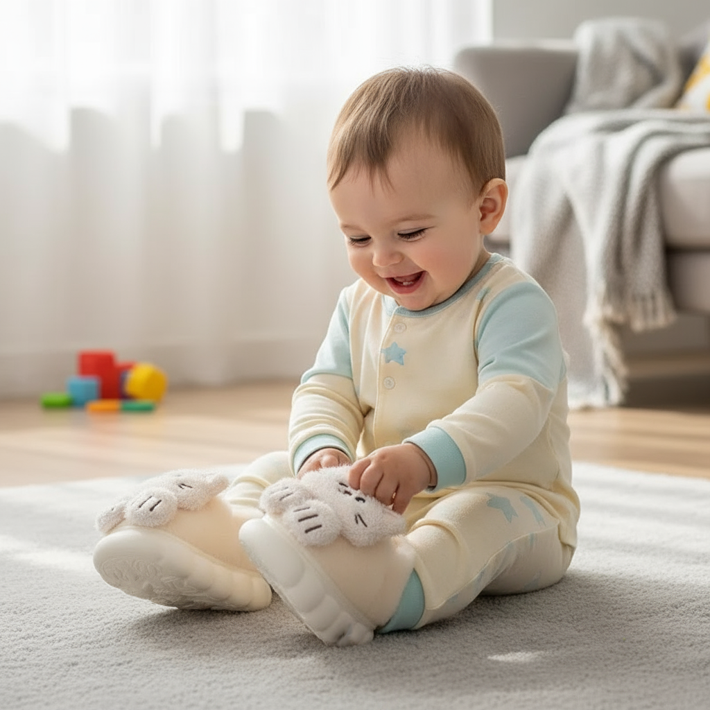SnuggleKitty – Chaleur et sécurité – Chaussons pour enfants en forme de chat
