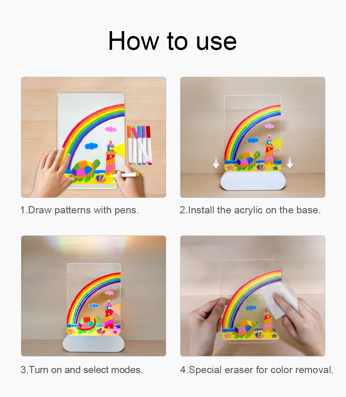 DrawingLight - Fantaisies lumineuses - Tableau à dessin avec LED