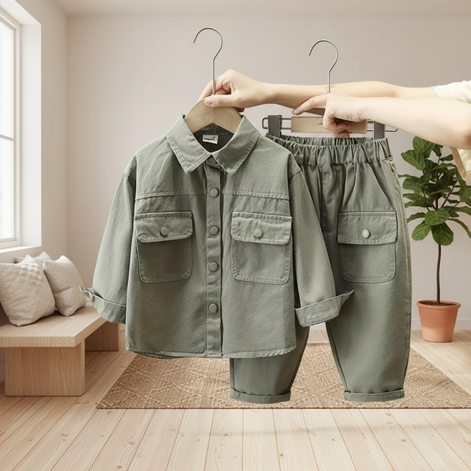 LittleExplorer – Confortable et robuste – Ensemble pantalon et chemise pour enfant