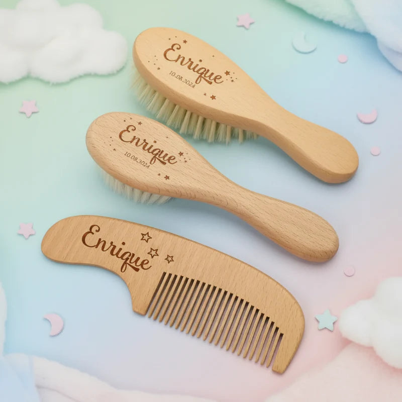 Personalized Hairbrush – Douce et unique – Ensemble de brosses à cheveux personnalisées pour bébé