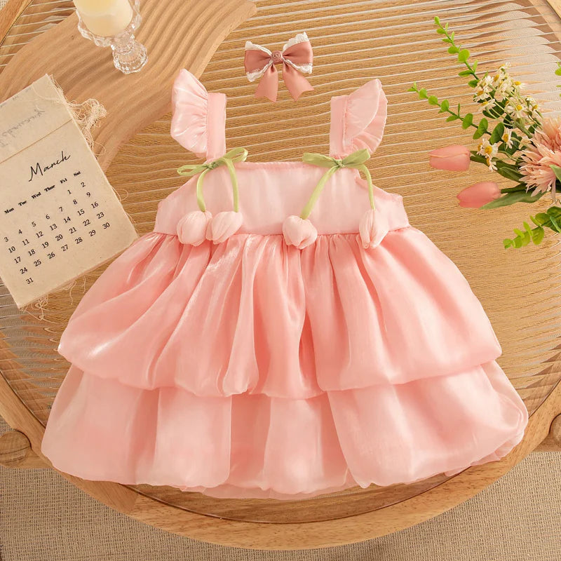 Tulip Mesh Dress – Élégance et confort – Robe pour enfant