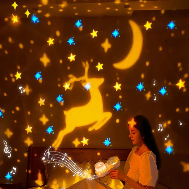 OceanGlow – Apaisante et magique – Lampe de nuit avec projection de ciel étoilé