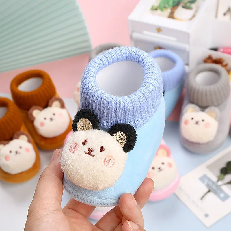 CuddleSteps – Chaudes et antidérapantes – Chaussons pour bébés animaux