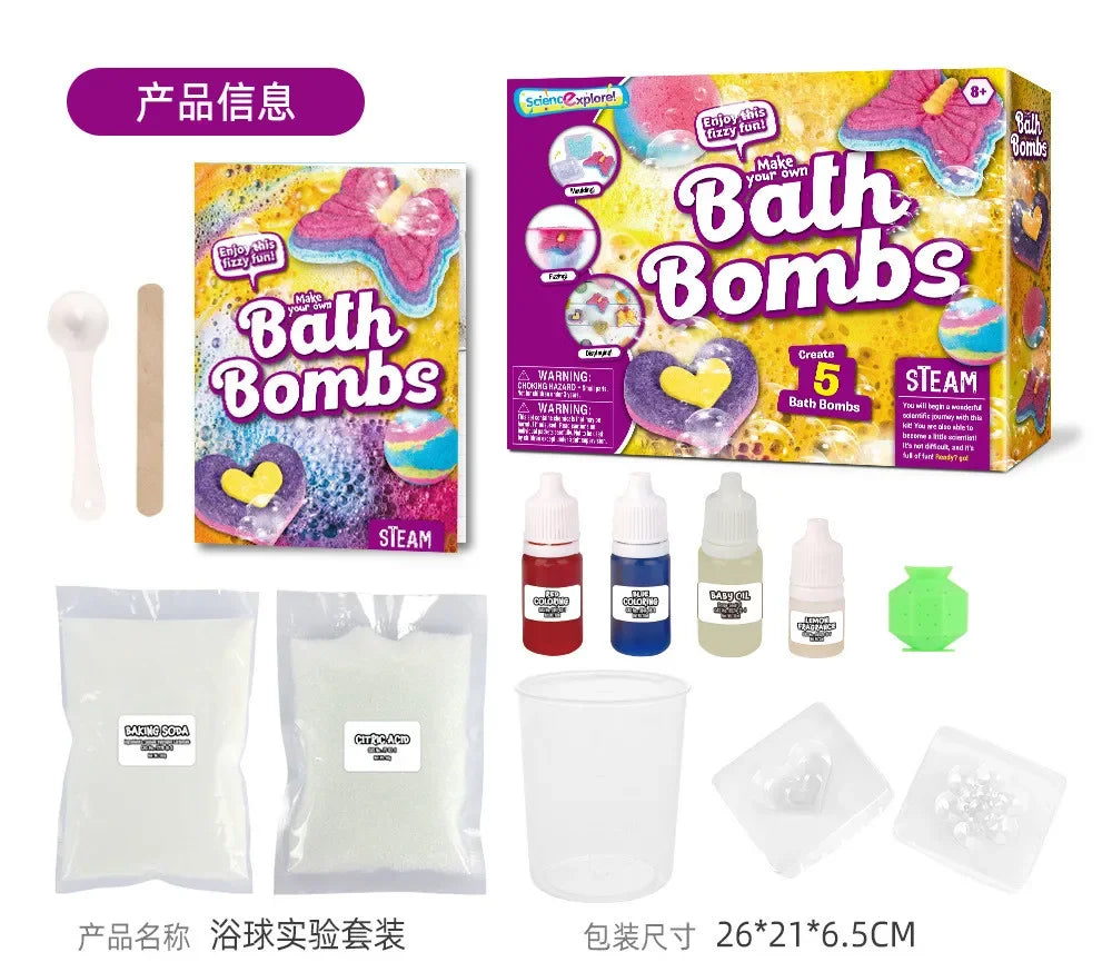BathBombs – Coloré et éducatif – Kit de fabrication de boules effervescentes pour le bain