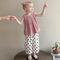 Thumbnail for Sleeveless Tops & Pants – Douceur et élégance – Ensemble d'été pour enfants