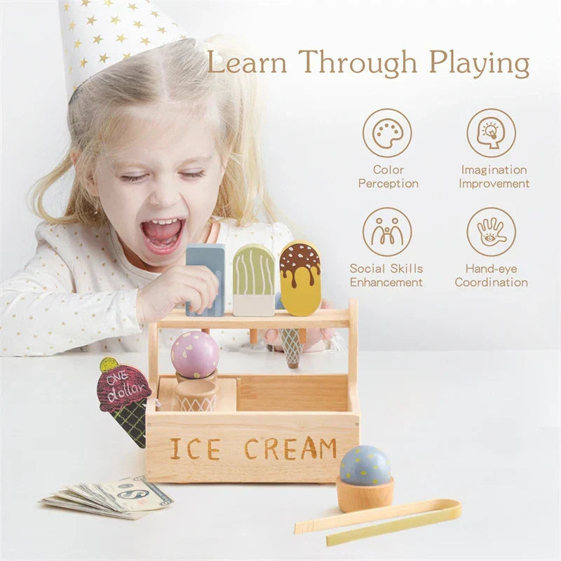 Woods™ - Petits Maîtres Glaciers - Set de Jouets en Bois pour Glaces