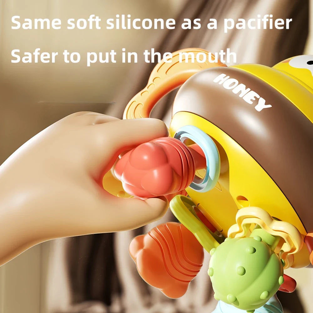 TinyHive – Sûr et éducatif – Balle à mordiller et à faire cliqueter