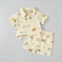 Thumbnail for Dinosaur & Car Print Outfit – Tendance et ludique – Ensemble de vêtements d'été