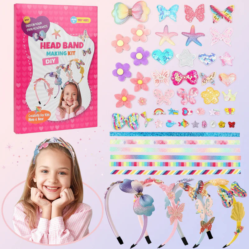 DIY Headband Making Kit – Créatif et ludique – Ensemble d'accessoires pour bandeaux