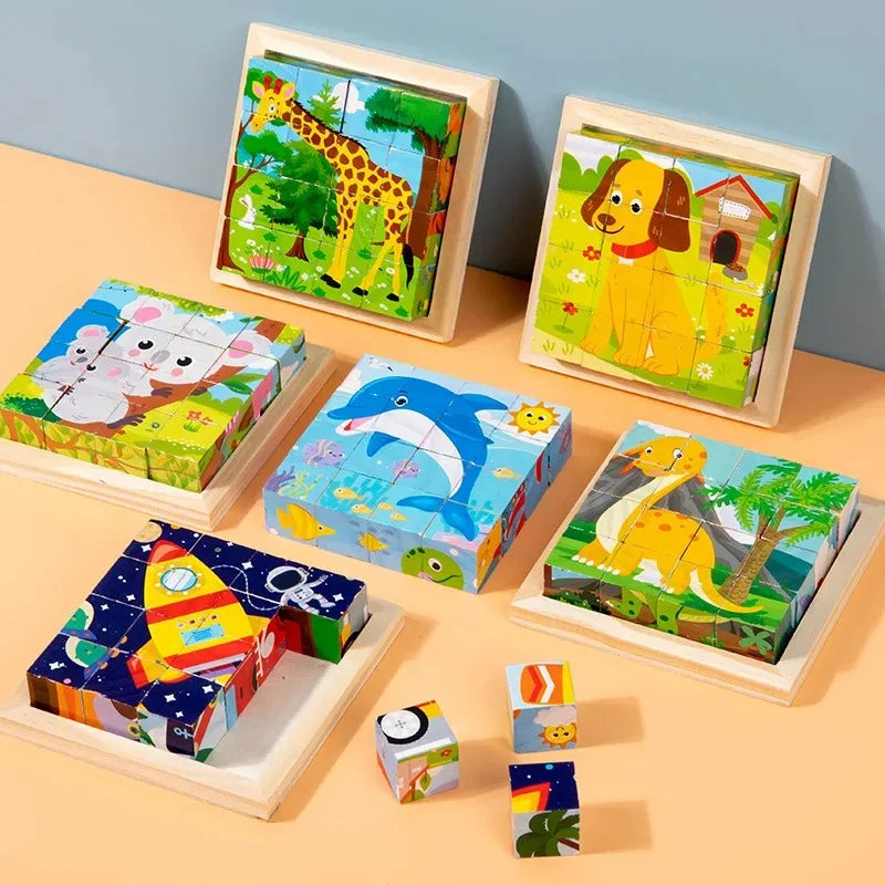 CubePuzzle – Ludique et éducatif – Puzzle en blocs de bois 3D