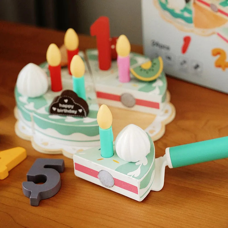 TinyChef – Éducatif et amusant – Set de cuisine en bois avec gâteau et accessoires