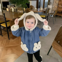 Thumbnail for Girls Bunny Denim Coat – Chaleur et confort – Veste pour enfant