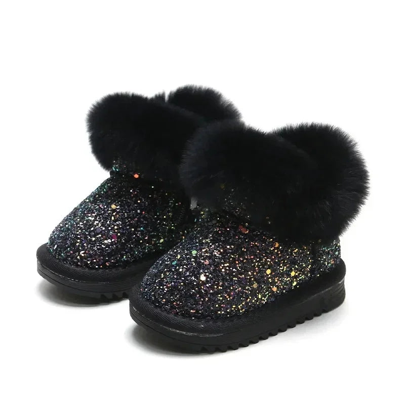 Mini Fashion™ - Chaudes et élégantes - Chaussures d'hiver à paillettes pour enfants