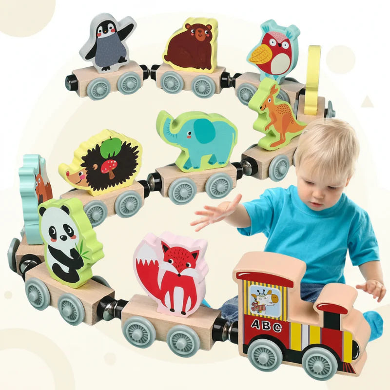 MagniZoo – Adorable & Bois – Petit train magnétique avec animaux