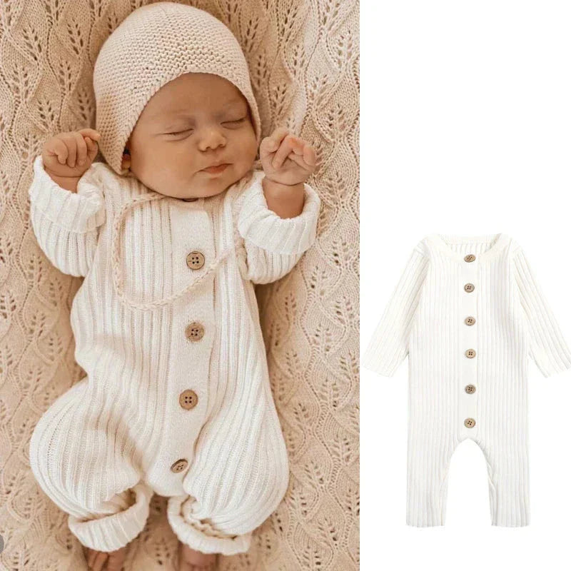 Mini fashion™ - Tissu de coton doux 'tricoté' - Barboteuse tricotée