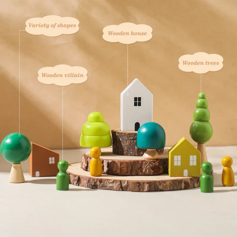 Wooden Forest Blocks – Créativité et développement – Jeu de blocs empilables en bois
