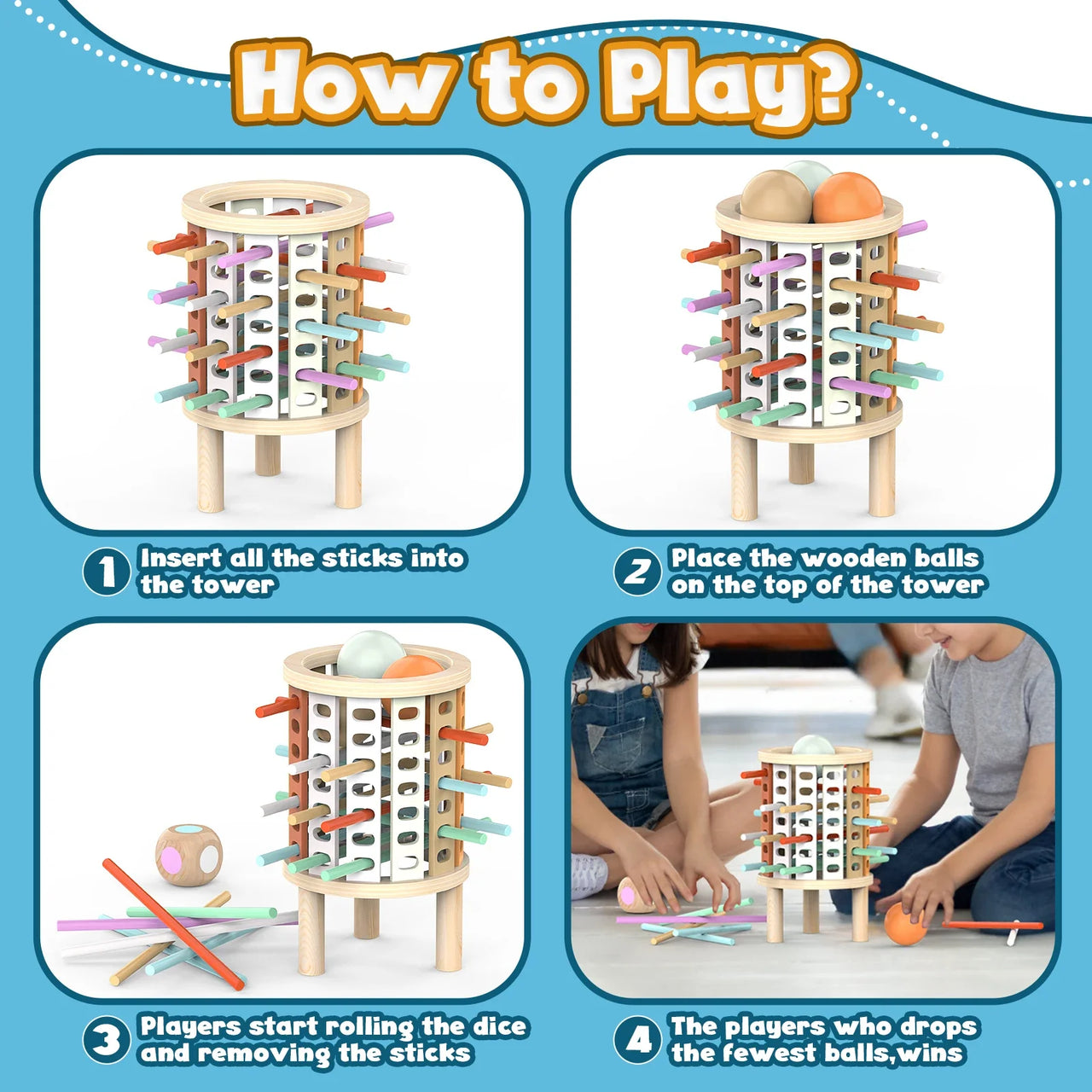 Balance Tower™ – Empiler et compter – Jeu de réflexion en bois