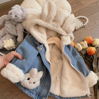 Thumbnail for Girls Bunny Denim Coat – Chaleur et confort – Veste pour enfant