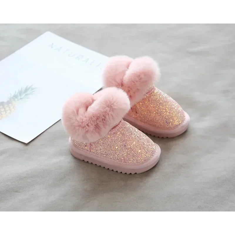 Mini Fashion™ - Chaudes et élégantes - Chaussures d'hiver à paillettes pour enfants