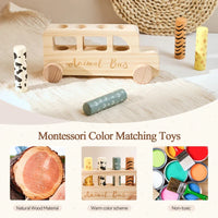 Thumbnail for PressBus – Montessori & Éducatif – Bus de jeu en bois à pousser
