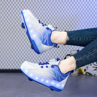 Thumbnail for Light-Up Skate Shoes – LED et confortables – Baskets lumineuses à lacets