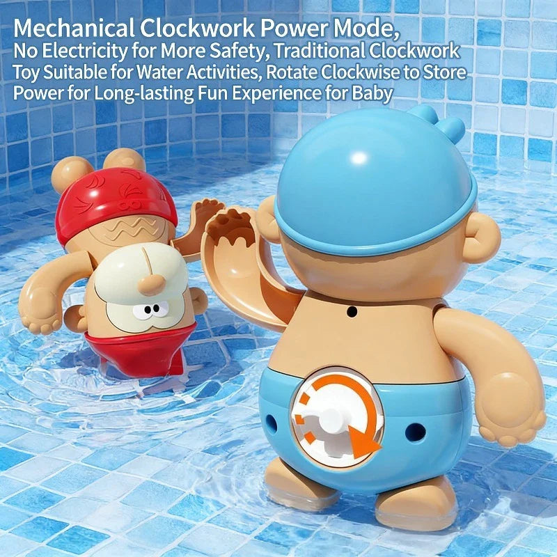 Clockwork Monkey Toy – Jeux et plaisirs aquatiques – Jouet de bain à remonter