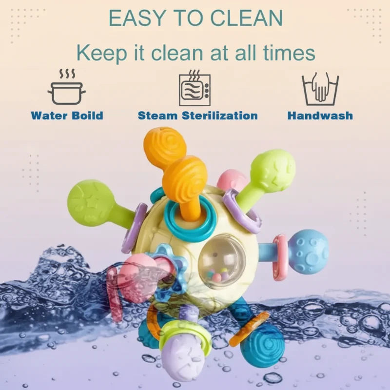 CalmChew – Doux et sûr – Anneau de dentition 3 en 1 en silicone