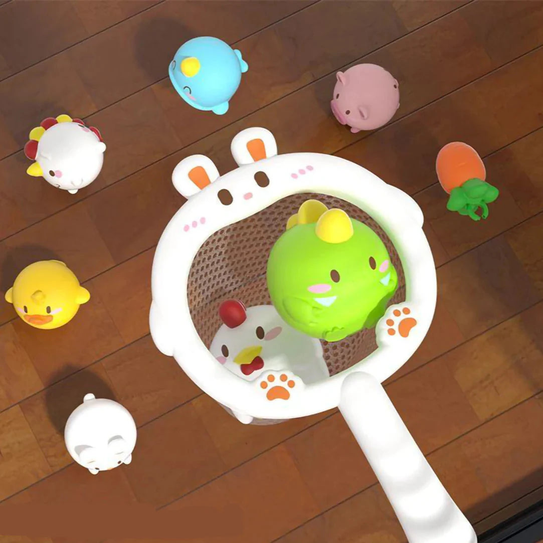 Squeaky Splash™ – Fête du bain - Filet de pêche dans le bain