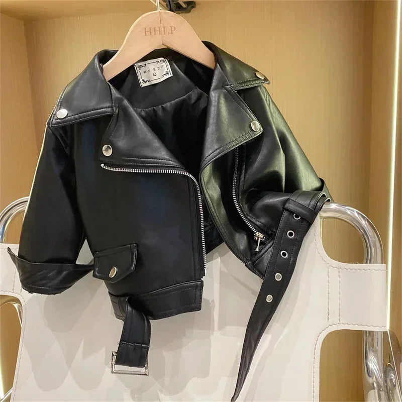 Girls Leather Jacket – Tendance et élégant – Veste en cuir pour enfant