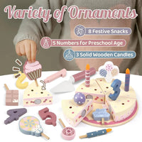 Thumbnail for Wooden Cake Cutting Toy – Créativité et jeux de rôle – Gâteau d'anniversaire en bois