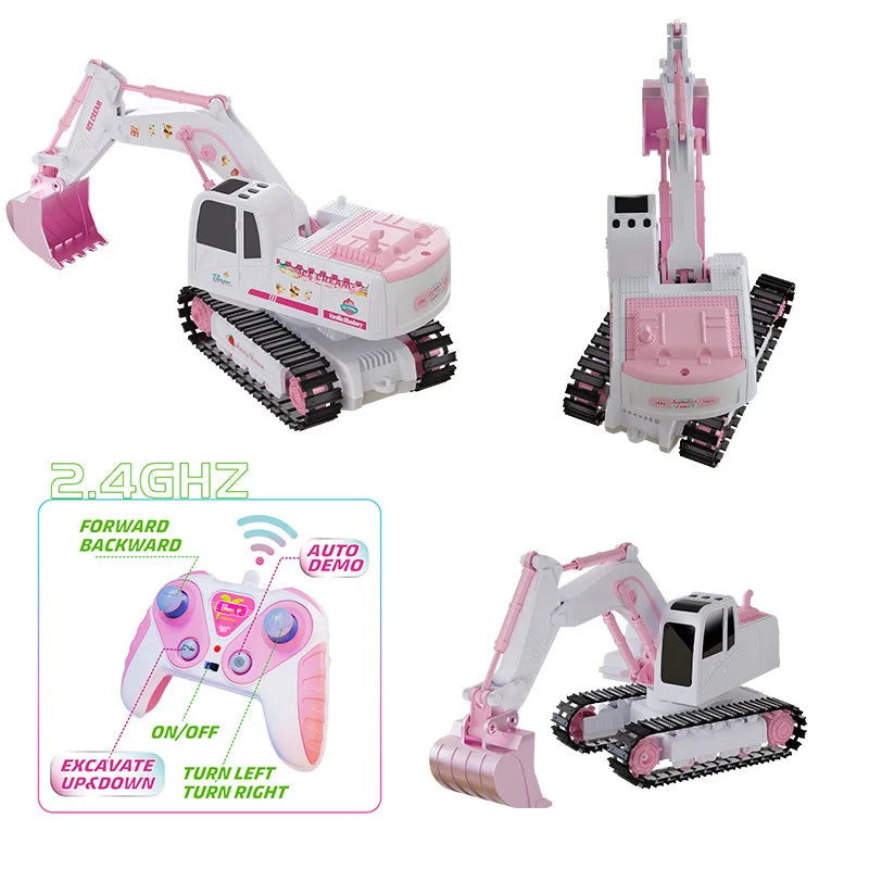 Pink Power Digger™ – Fête de creusage pour les filles - Fête de creusage pour les filles - Excavatrice télécommandée
