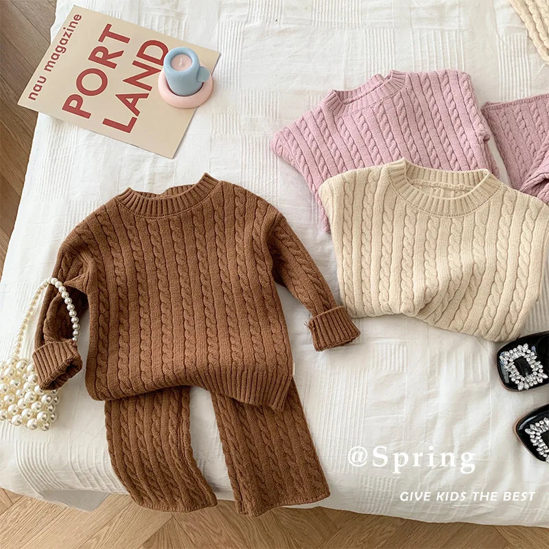 Mini Fashion™ - Stylé et Tendance - Pull et pantalon en tricot pour enfant