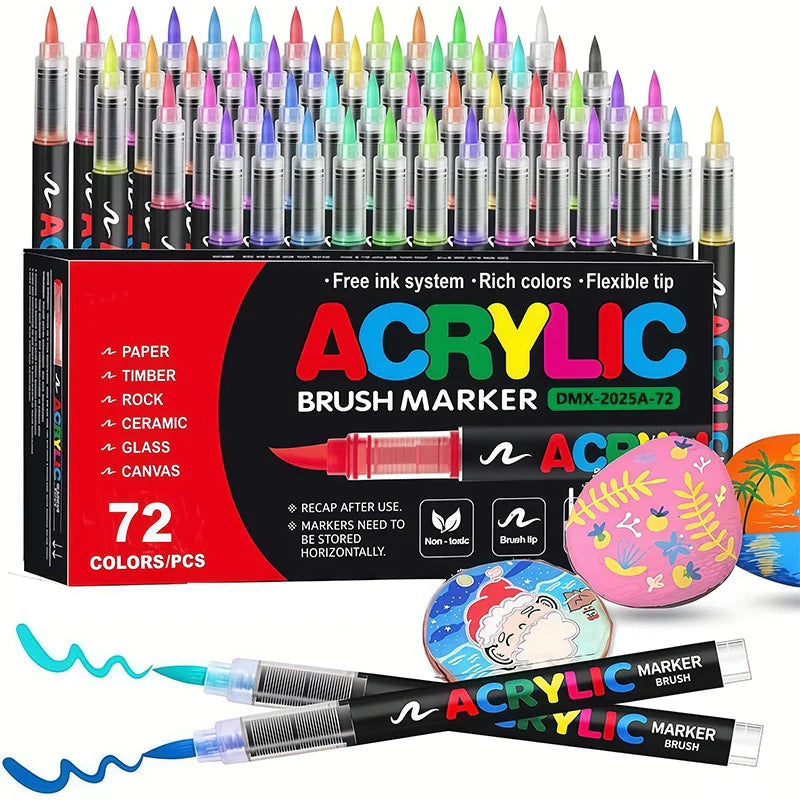ColorCraft – Créatif et durable – Marqueurs acryliques à pointe pinceau