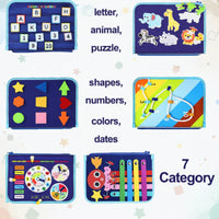Thumbnail for 7-in-1 Busy Board – Motricité et apprentissage – Tableau d'activités
