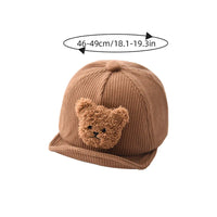 Thumbnail for Mini Fashion - Robuste et mignon - Casquette en velours côtelé pour enfant Ourson