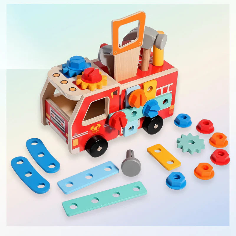 BuildRescue – Éducatif et créatif – Camion de pompiers en bois