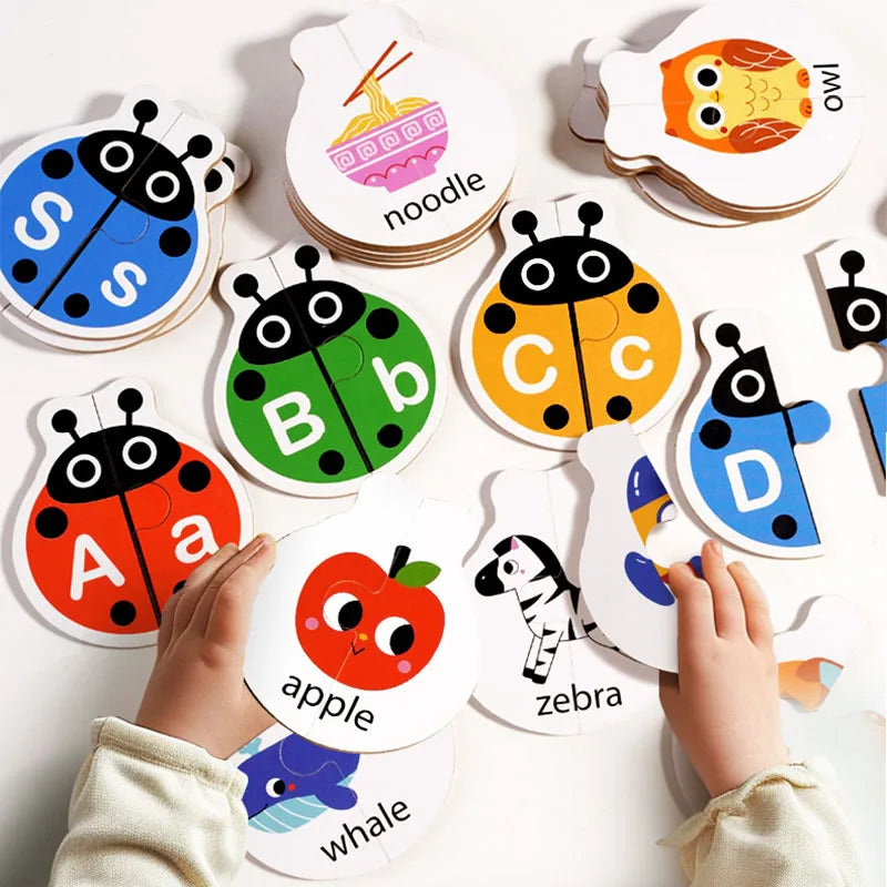 Wooden Letter Matching Game – Apprentissage et jeux – Puzzle de l'alphabet