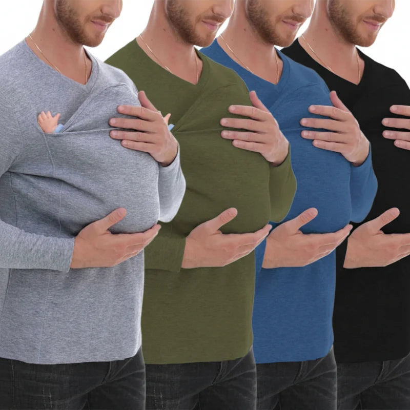 Kangaroo Pocket Shirt – Confort et praticité – T-shirt porte-bébé pour hommes