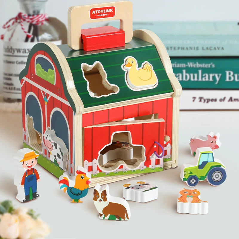 Farm Sort – Coloriage et modelage amusants - Jeu de tri de la ferme en bois