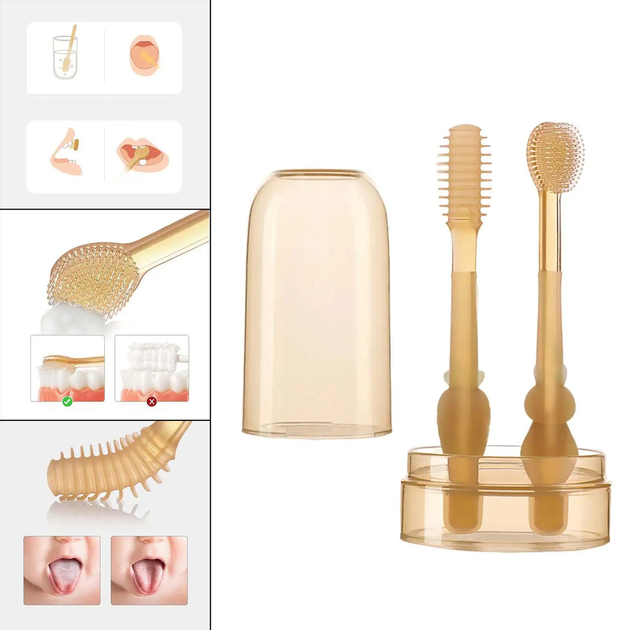 Baby Smile™ - Doux pour les gencives - Set de brosses à dents en silicone pour enfants