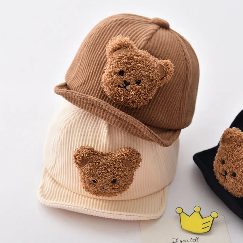 Mini Fashion - Robuste et mignon - Casquette en velours côtelé pour enfant Ourson