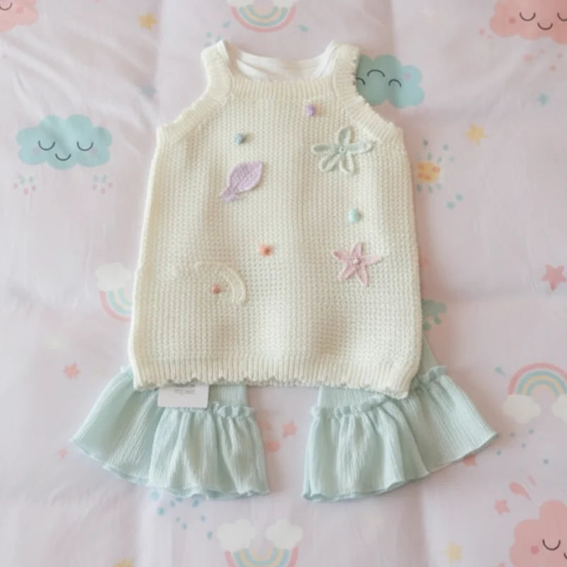 Girls Summer Outfit – Tendance et confortable – Ensemble de vêtements d'été pour enfants