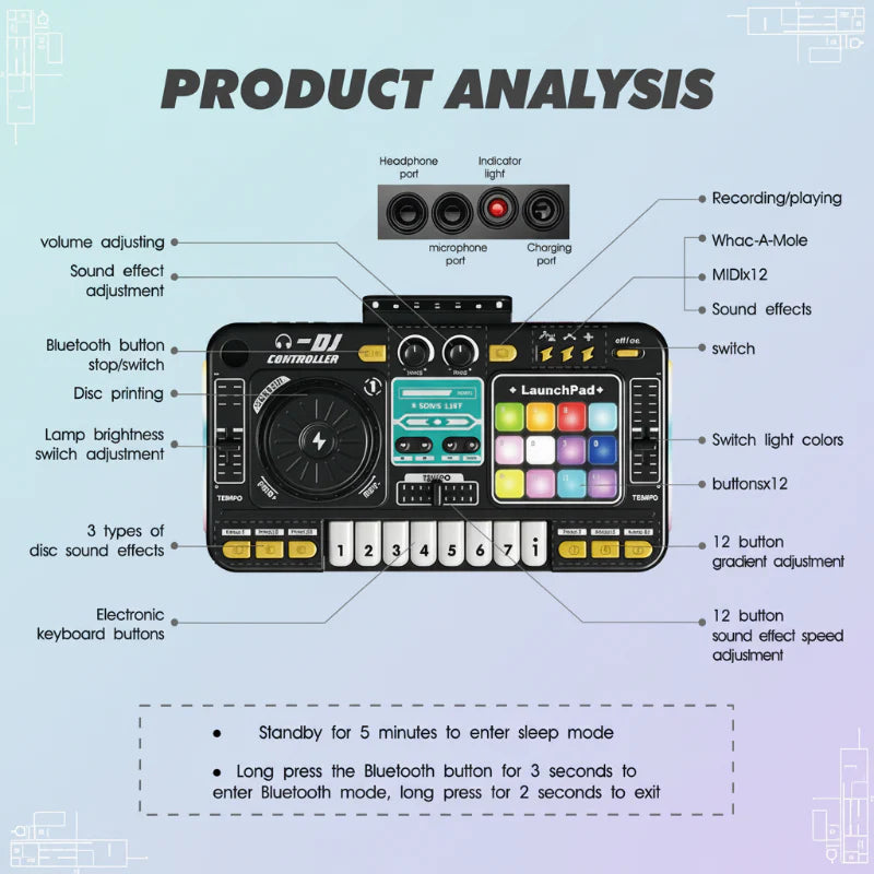 MiniDJ – Musical et interactif – Jouet DJ Mixer