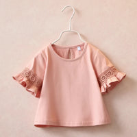Thumbnail for Girls Trumpet Sleeve Top – Élégance et confort – Manches en dentelle