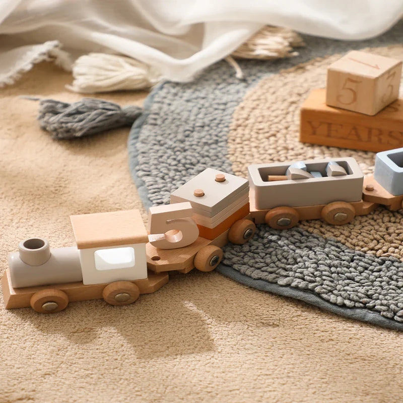 TrainCount –  Classique et éducatif – Train Montessori en bois