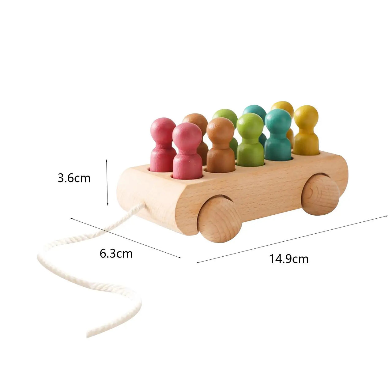 Pop & Roll – Motricité et fantaisie – Ensemble de voitures de poupées en bois