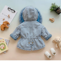Thumbnail for FurDream – Denim Look – Manteau d'hiver avec capuche