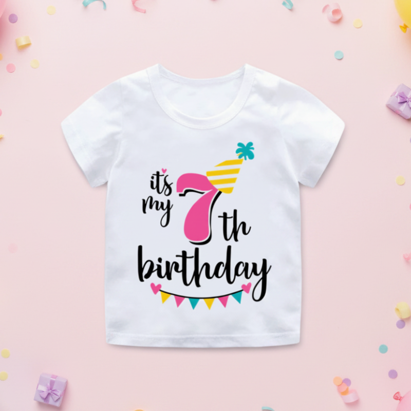 Birthday Graphic Tee – Mignon et léger – T-shirt d'anniversaire pour enfant